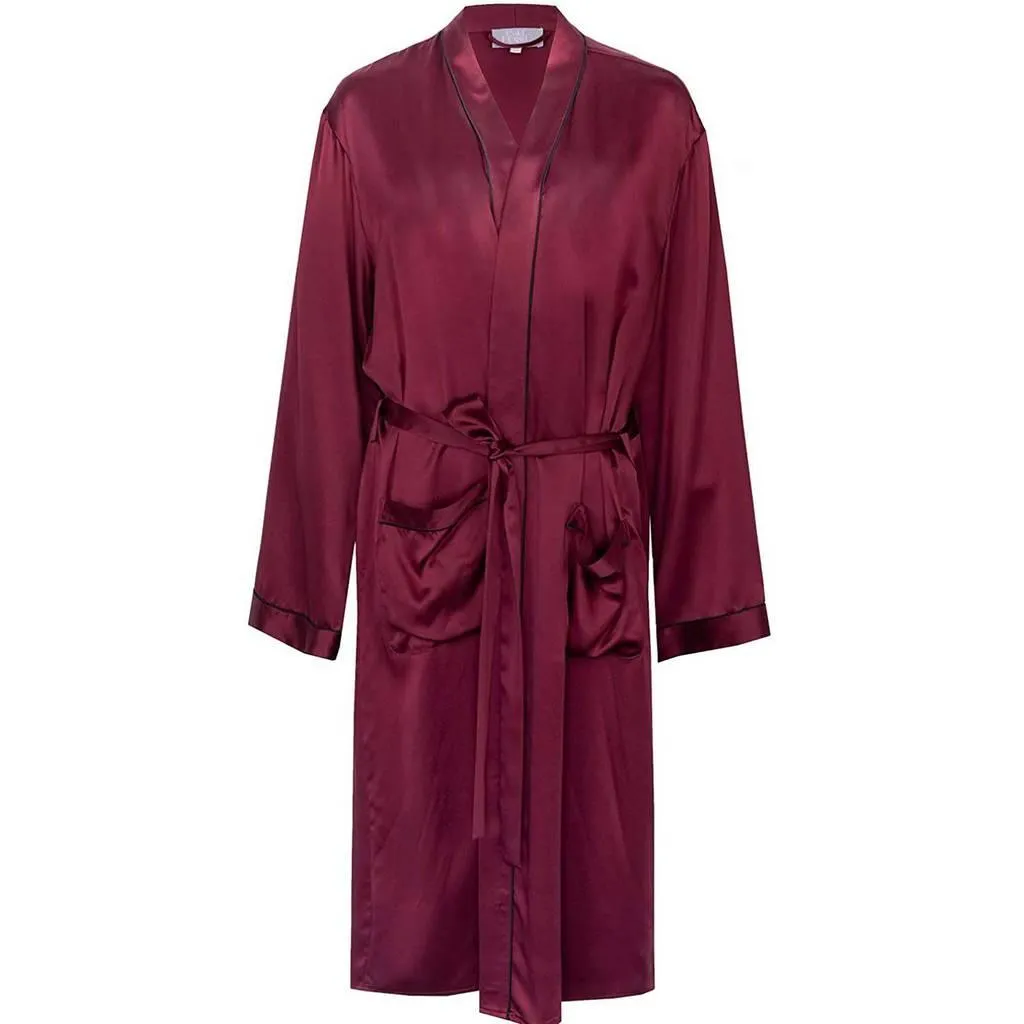 100%  Men's Silk Robe Luxury Long Silk Bathrobe Pure Male Silk Robes