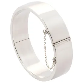 1.5cm Plain Flat Sterling Silver Square Edge Bangle