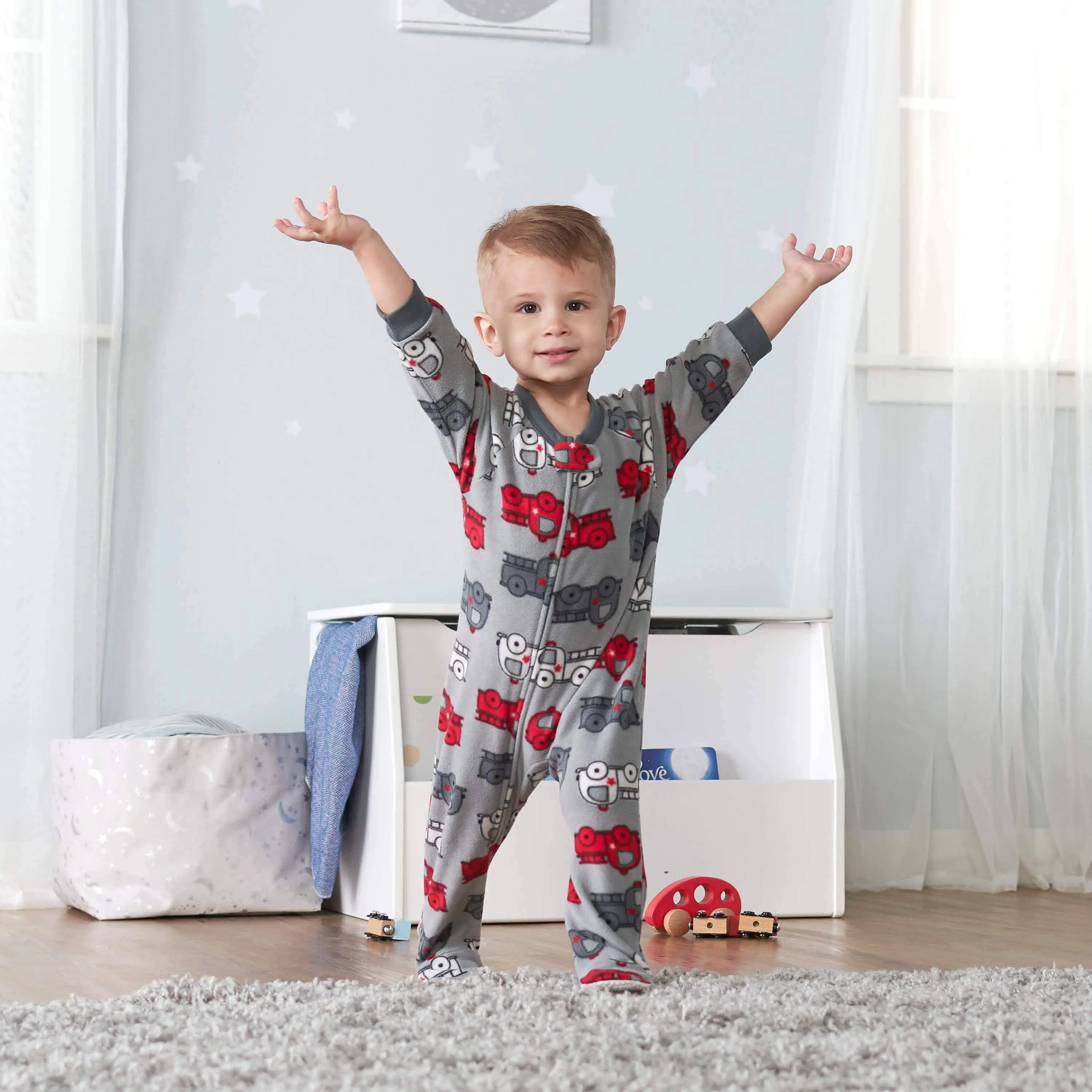 2-Pack Baby & Toddler Boys Fire Truck Fleece Pajamas