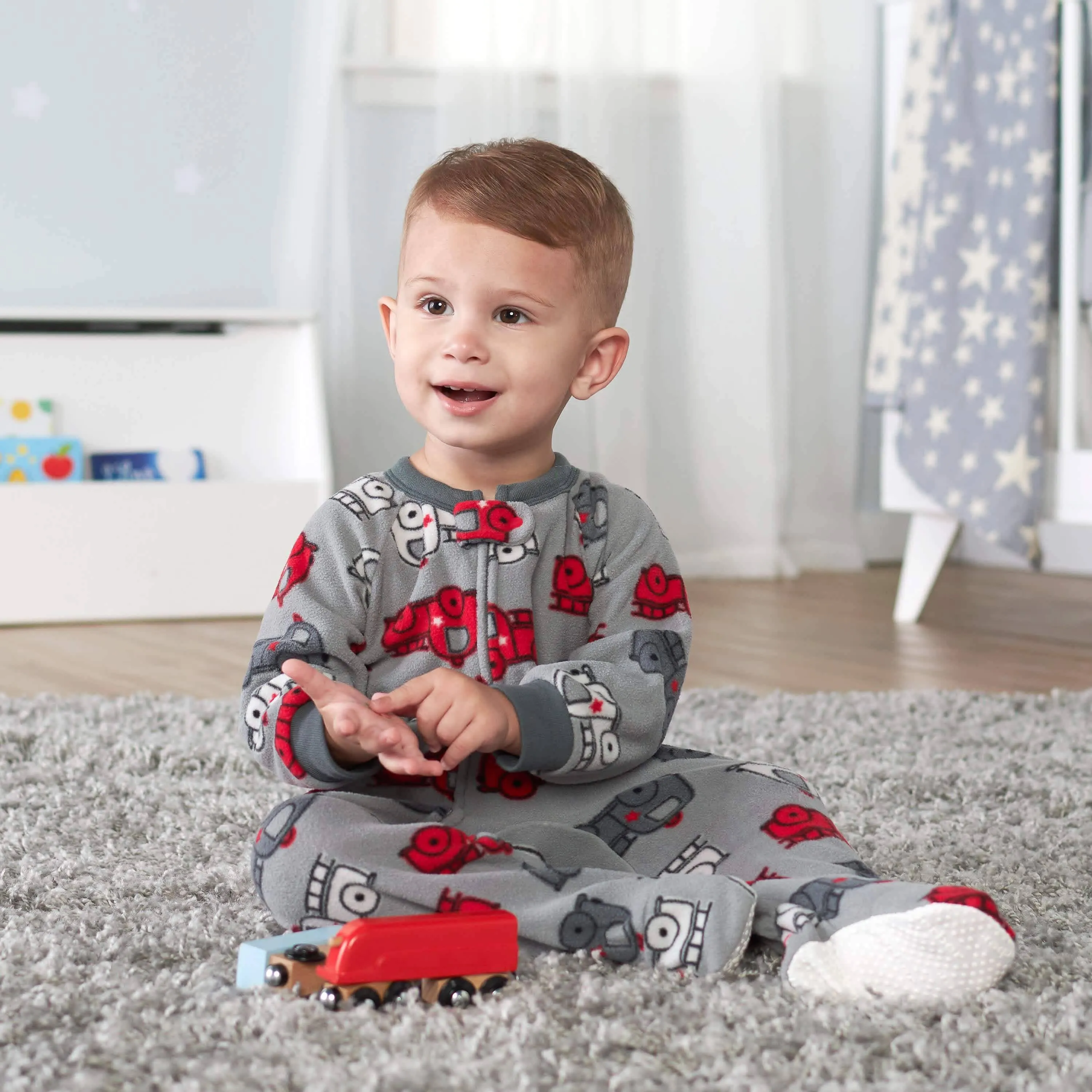 2-Pack Baby & Toddler Boys Fire Truck Fleece Pajamas