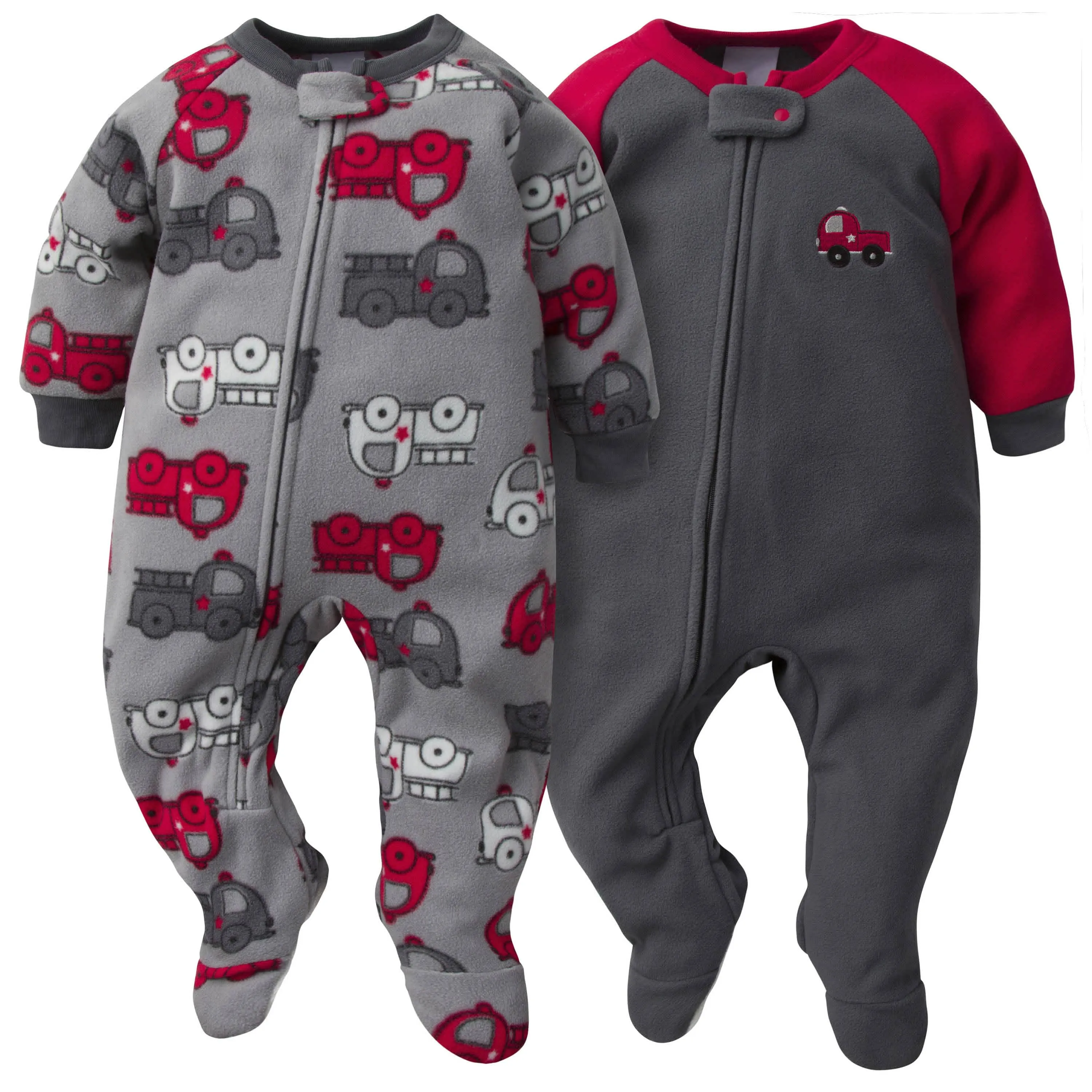 2-Pack Baby & Toddler Boys Fire Truck Fleece Pajamas