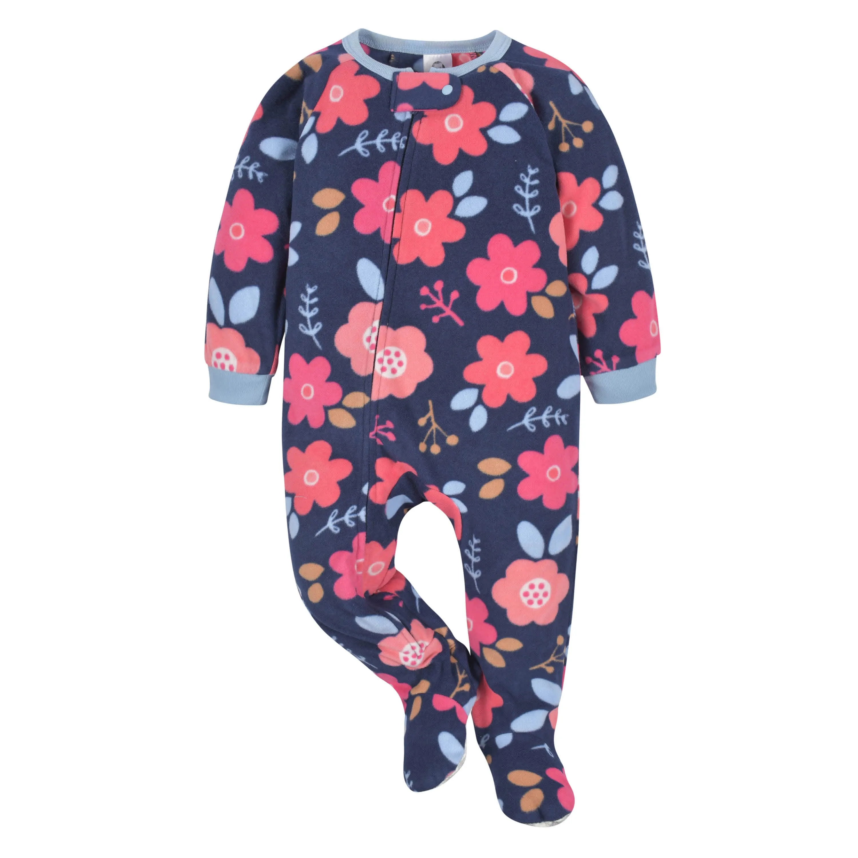 2-Pack Baby & Toddler Girls Navy Floral Fleece Pajamas