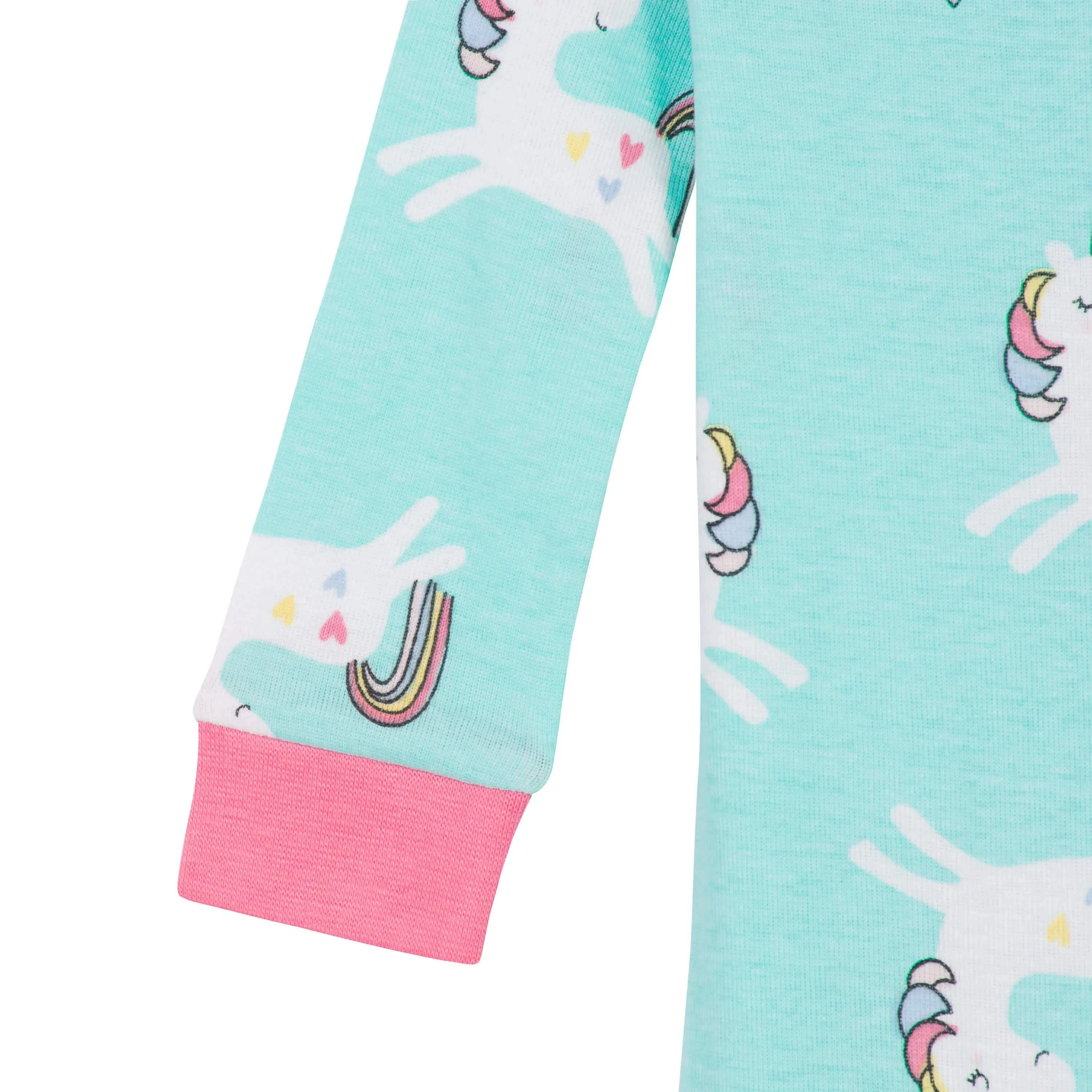 2-Pack Baby & Toddler Girls Unicorns Snug Fit Footed Cotton Pajamas