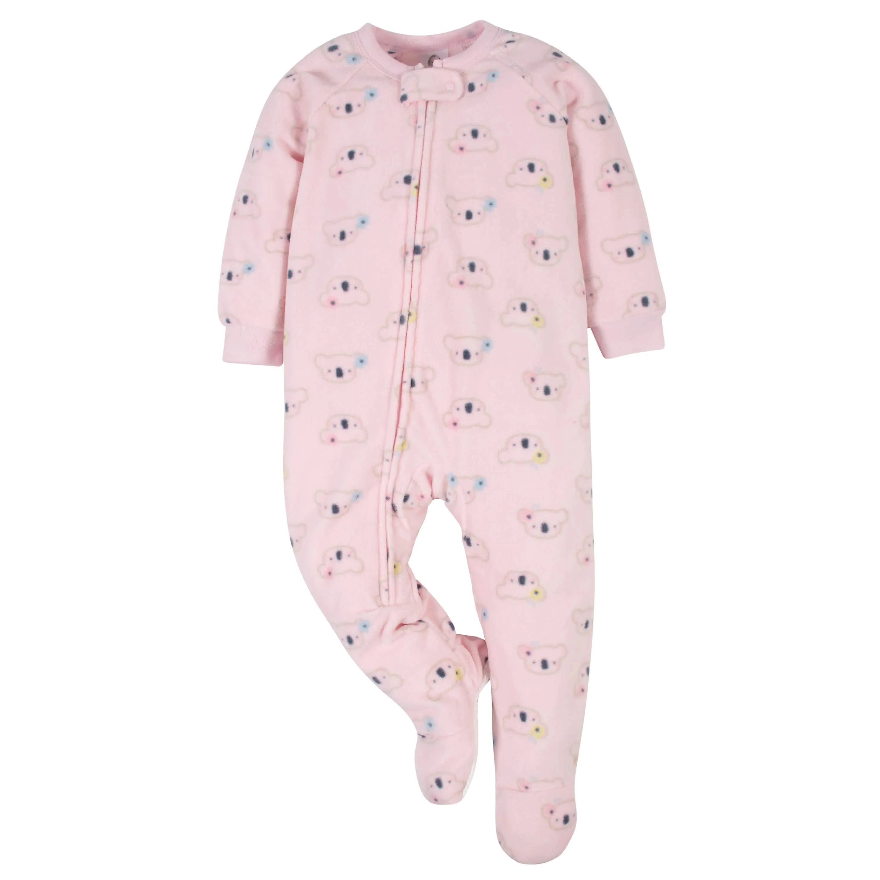 2-Pack Baby Girls Flowers & Koalas Fleece Pajamas