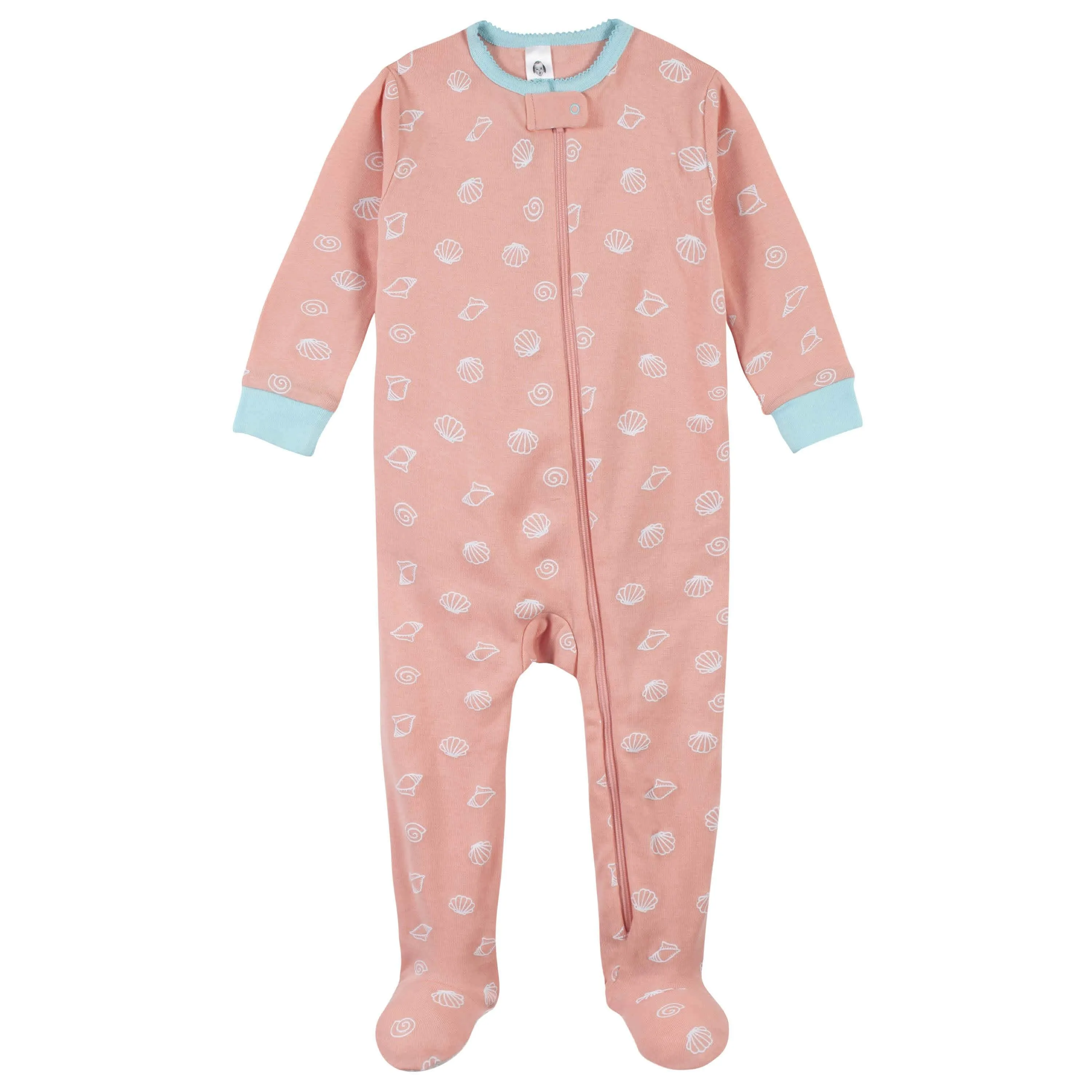 2-Pack Girls Narwhal Snug Fit Footed Cotton Pajamas