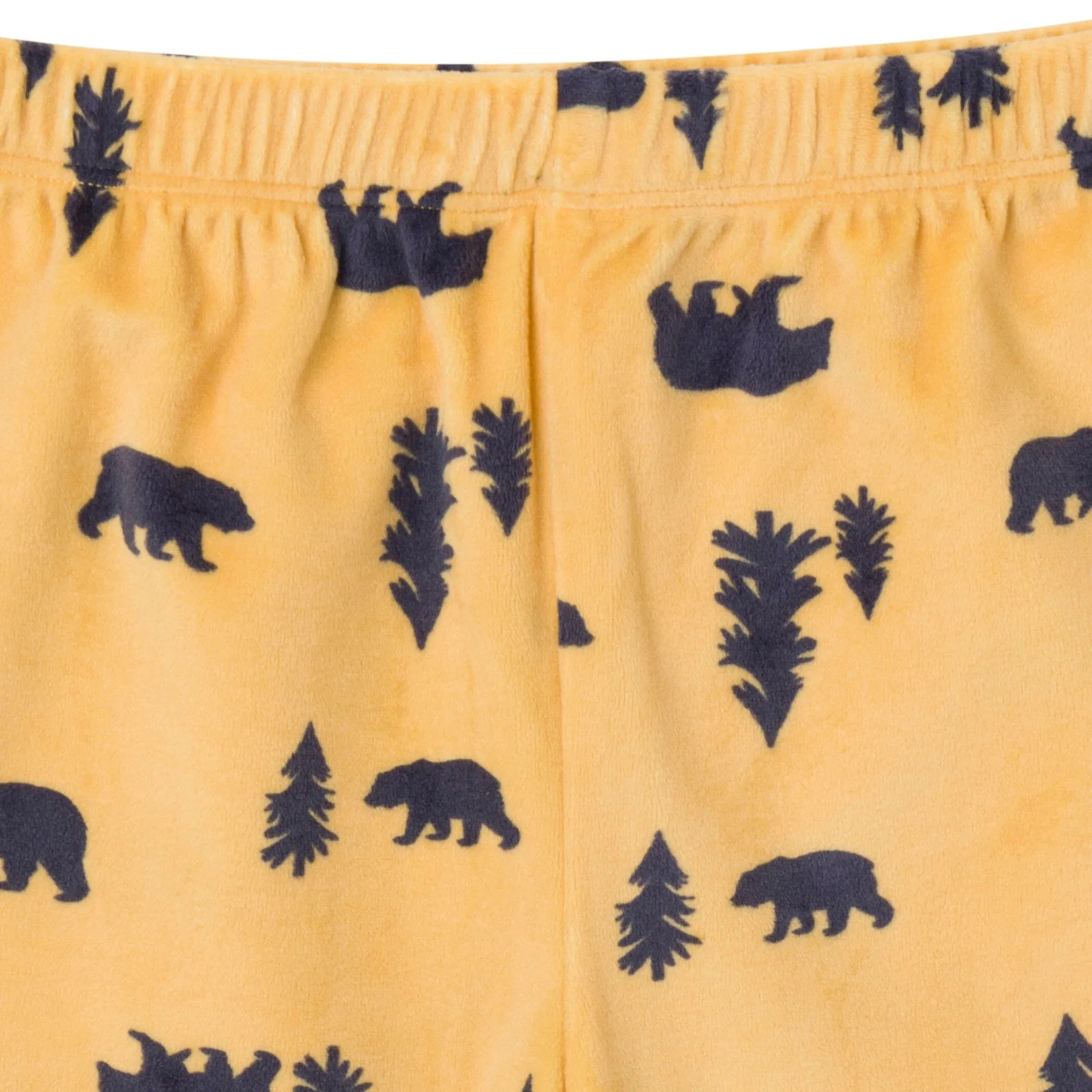 2-Piece Infant & Toddler Boys Yellow Forest Fleece Pajama Set