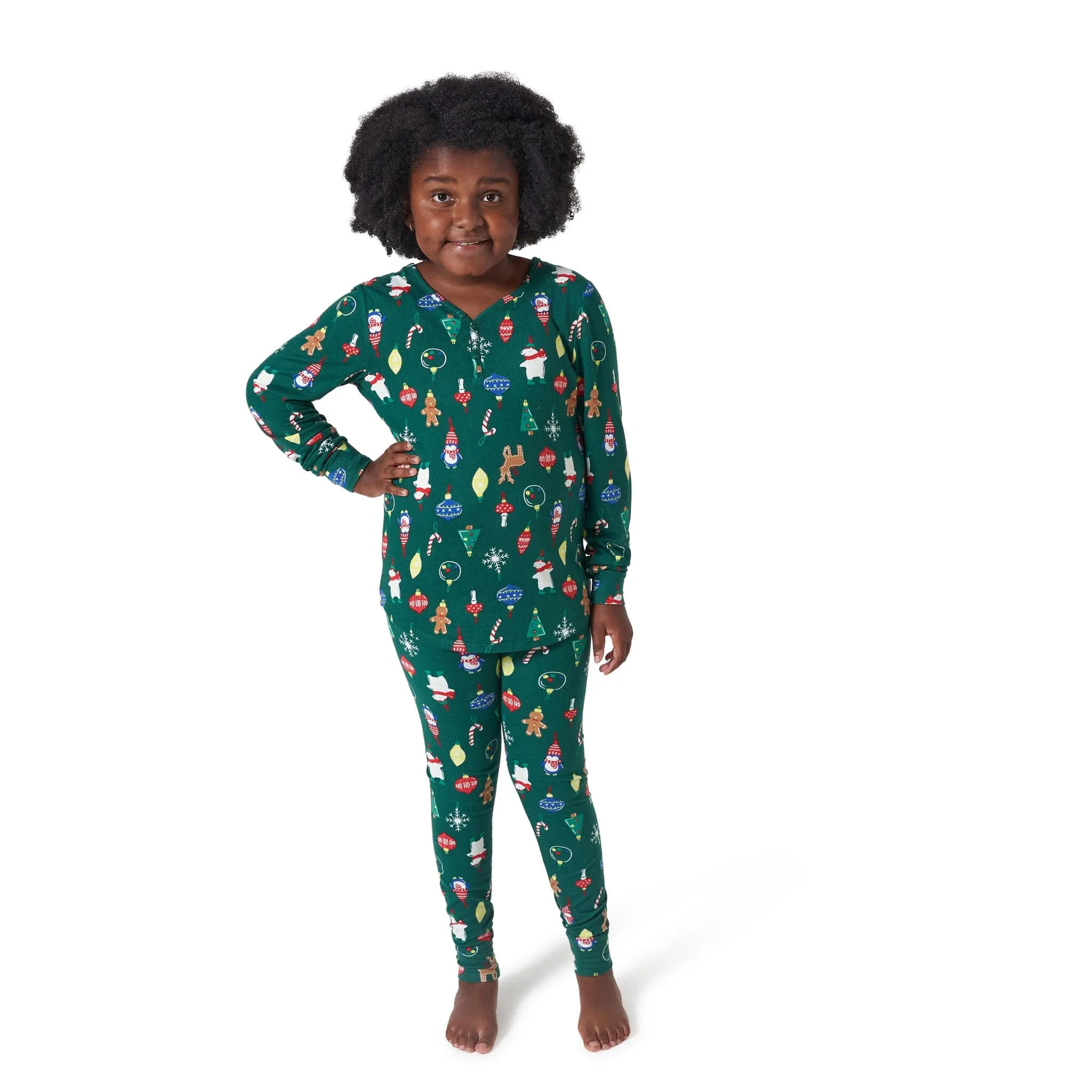 2-Piece Women's Ornaments Hacci Pajama Set