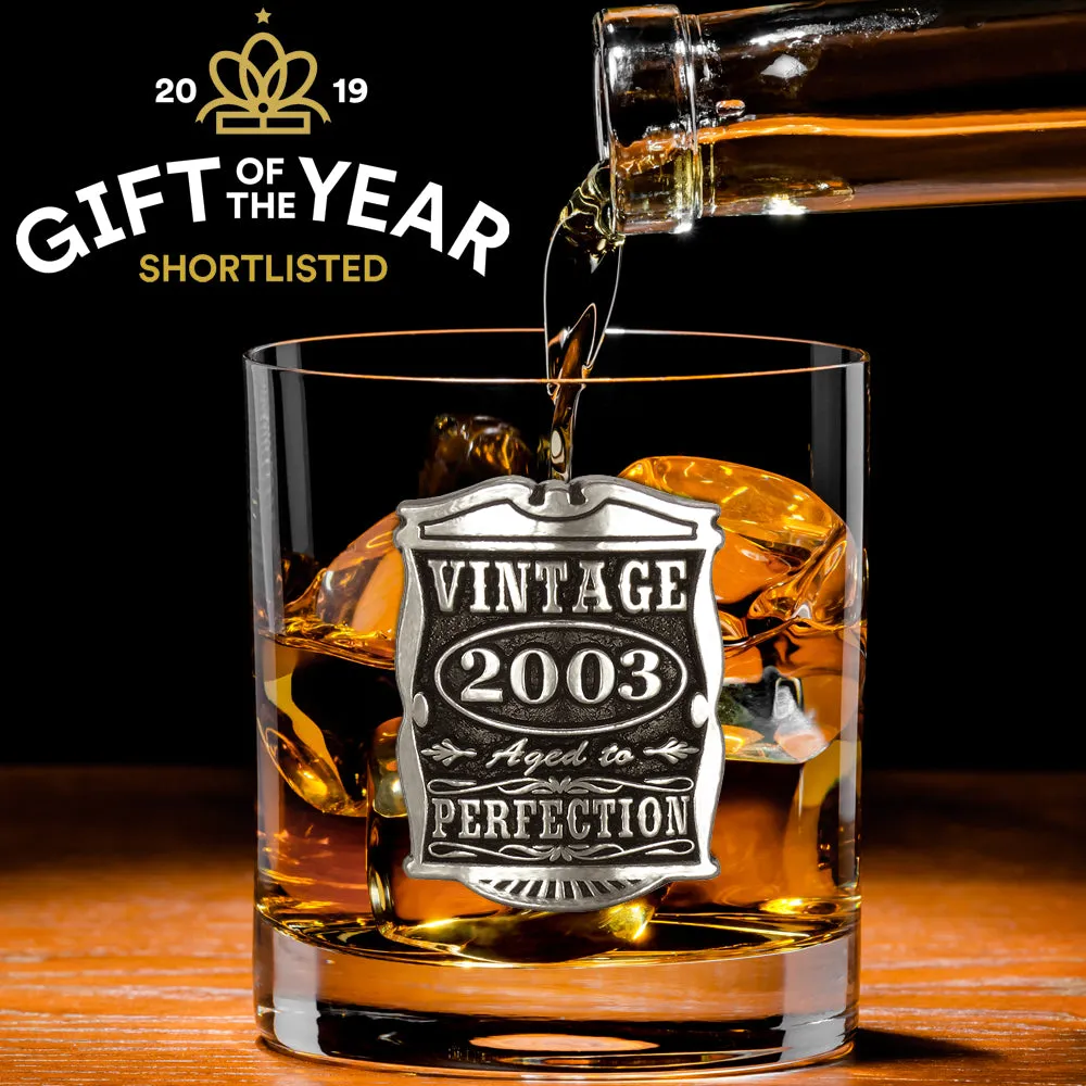 21st Birthday Gift 2003 Vintage Years Pewter Whisky Glass Tumbler