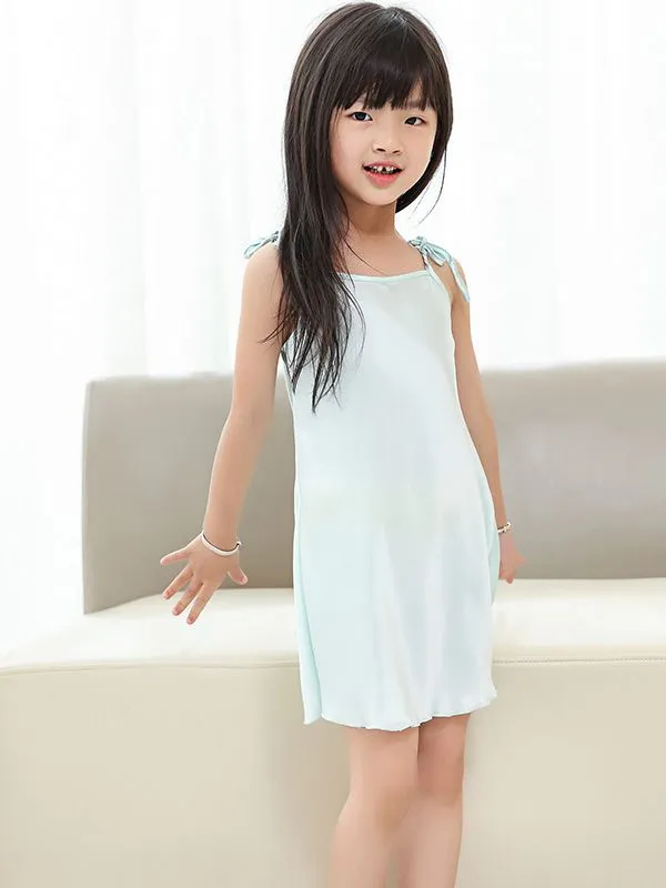 22 Momme Lace Up Girls Silk Slip Nightgown