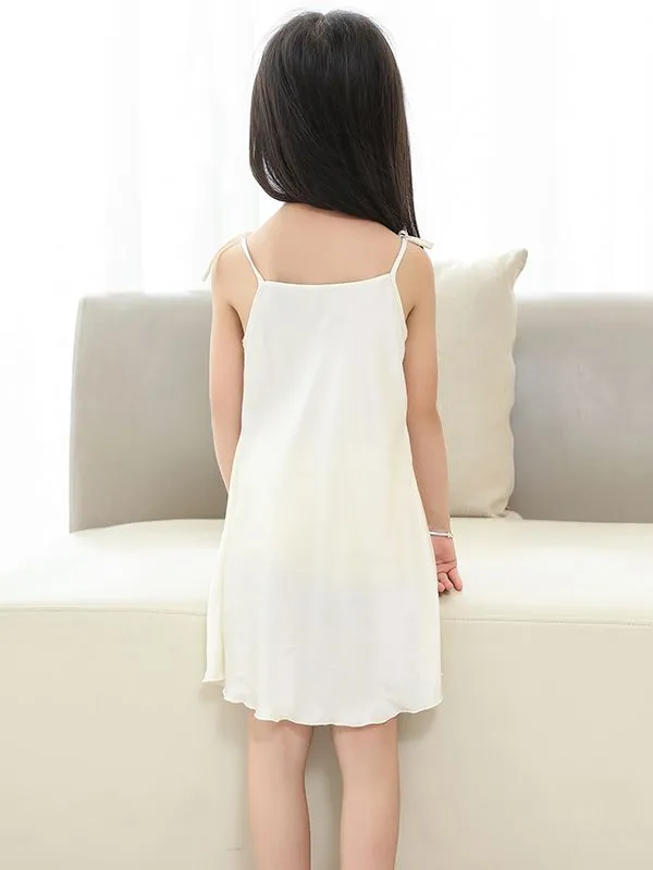 22 Momme Lace Up Girls Silk Slip Nightgown