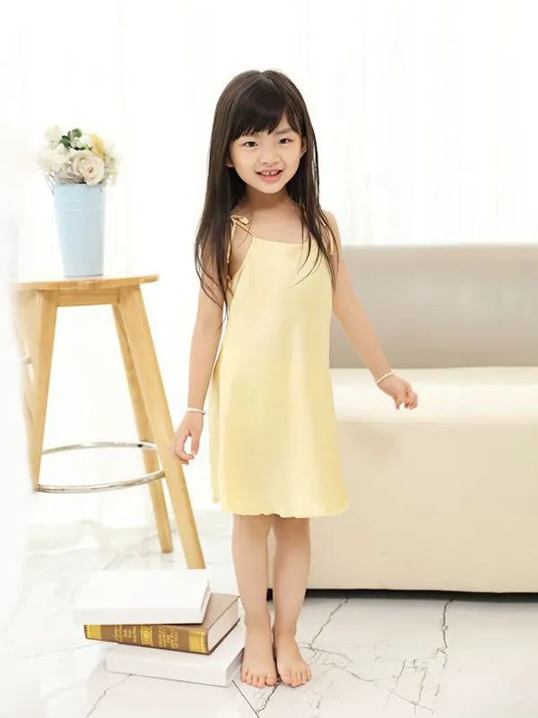 22 Momme Lace Up Girls Silk Slip Nightgown