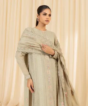 3 Piece -  Embroidered Georgette Chiffon Suit