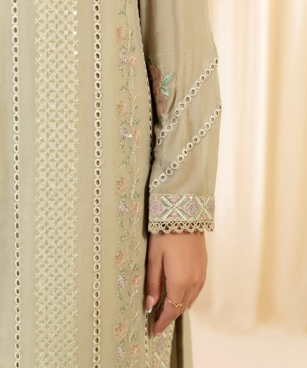 3 Piece -  Embroidered Georgette Chiffon Suit