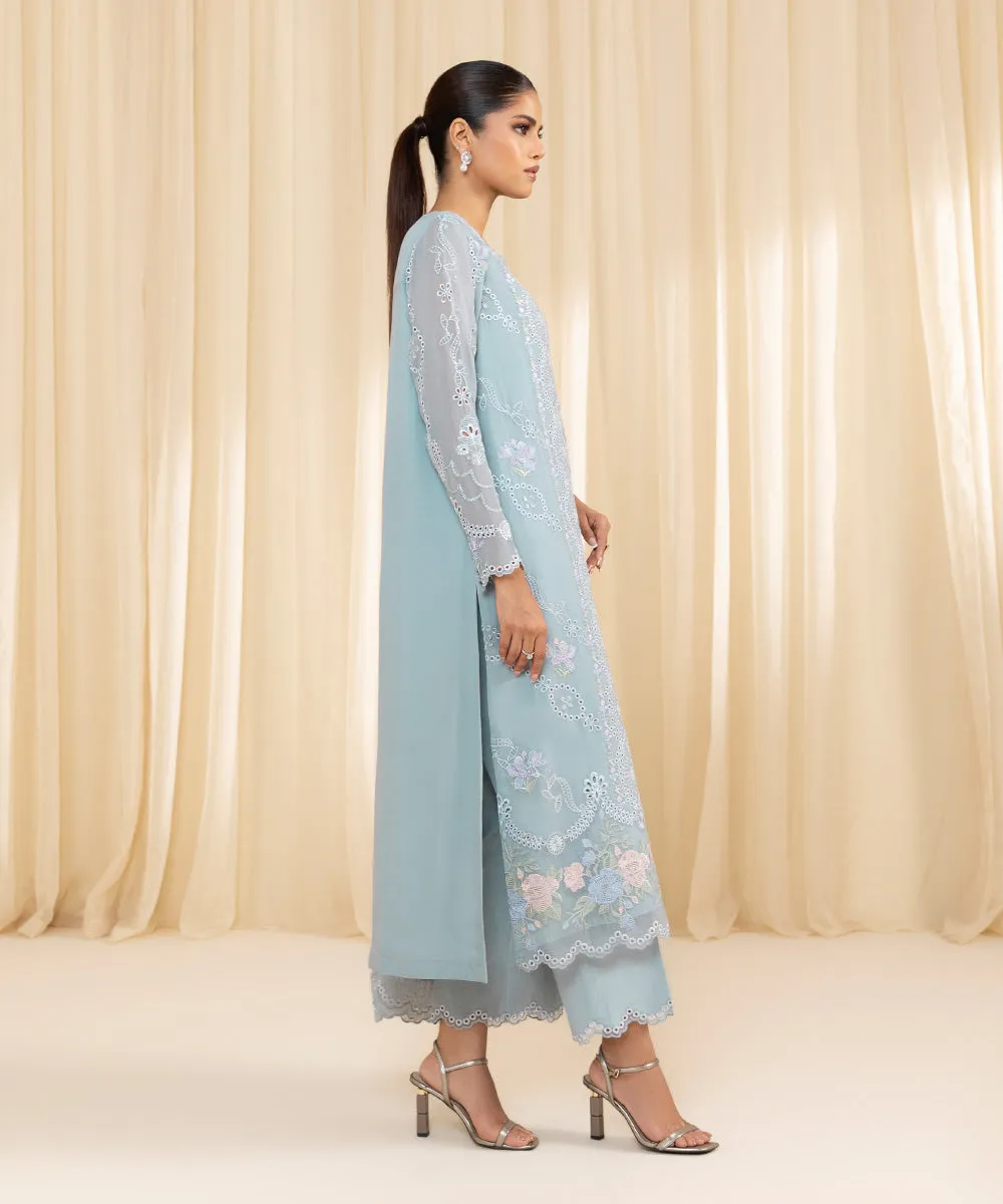 3 Piece -  Embroidered Georgette Chiffon Suit