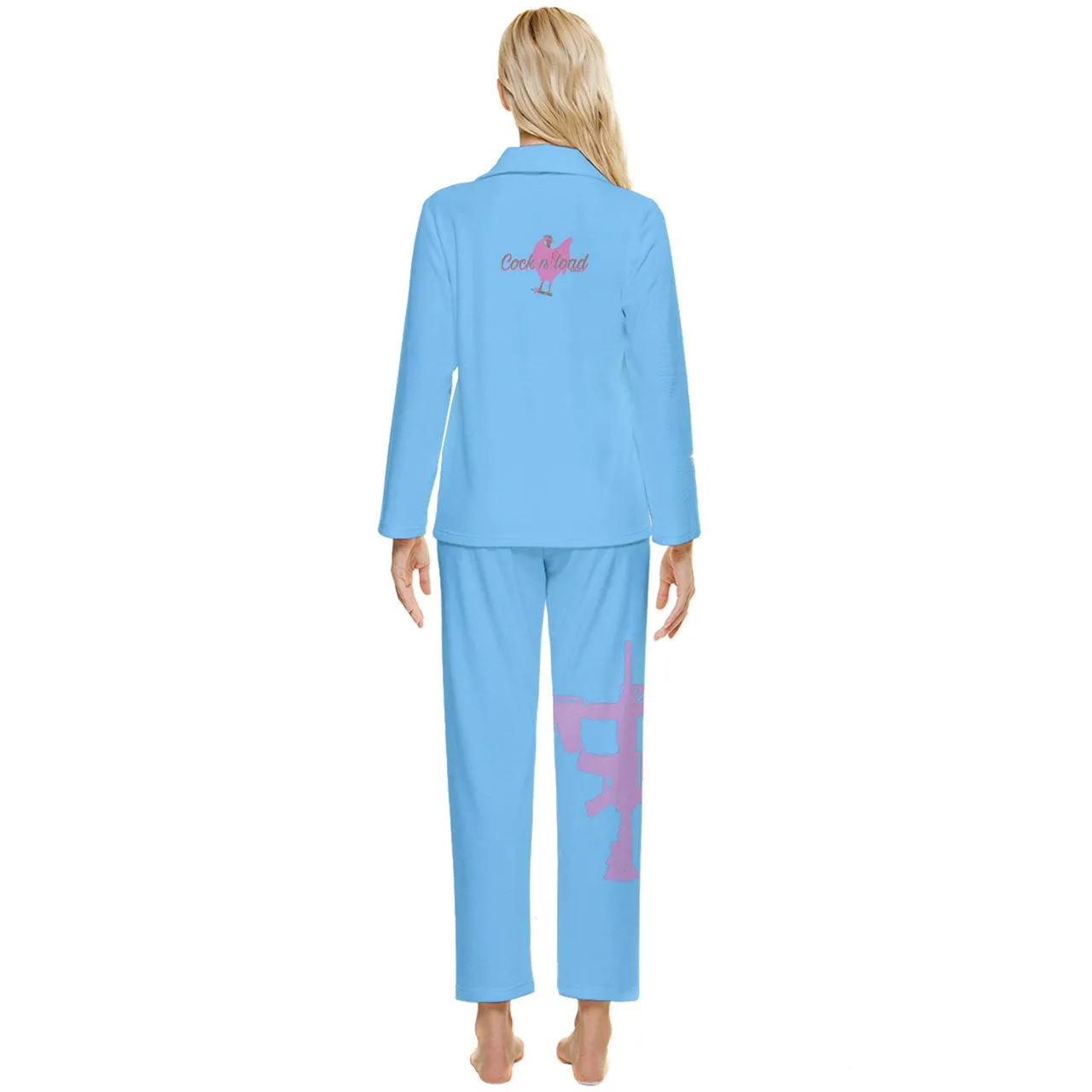 #401 cocknload D0276808-8547-4322-A563-3A44BCADA7CF Womens' Long Sleeve Velvet Pocket Pajamas Set