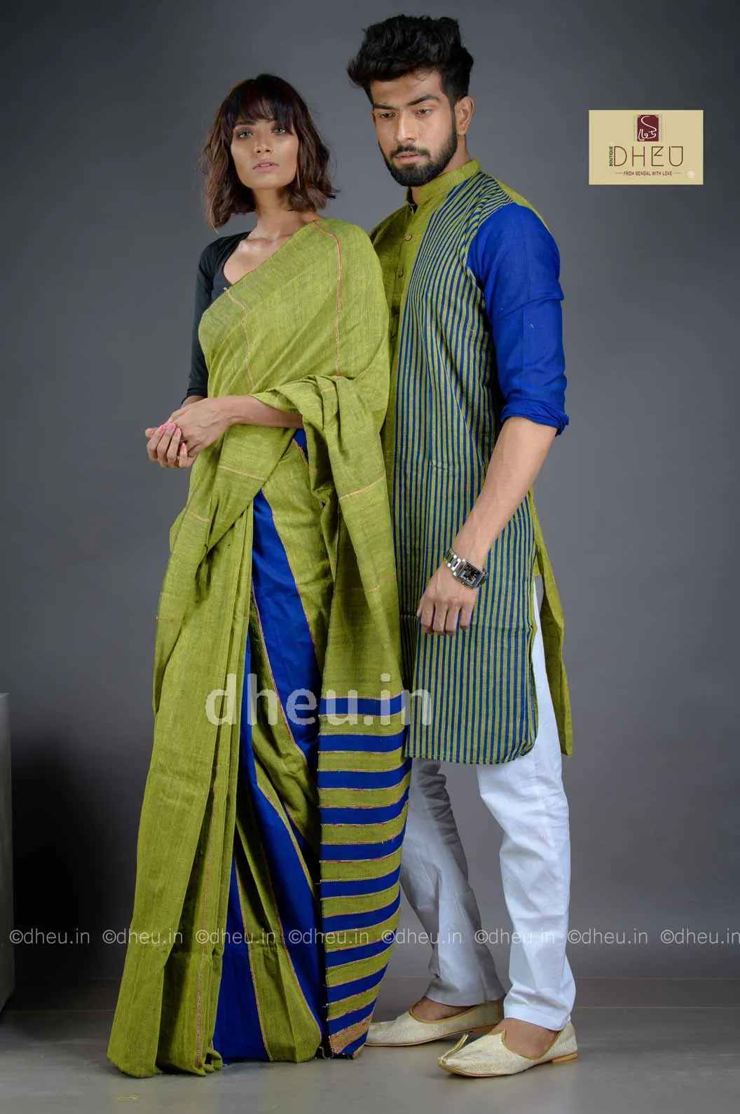 Aashiqui- Handloom Saree-Kurta Couple Set