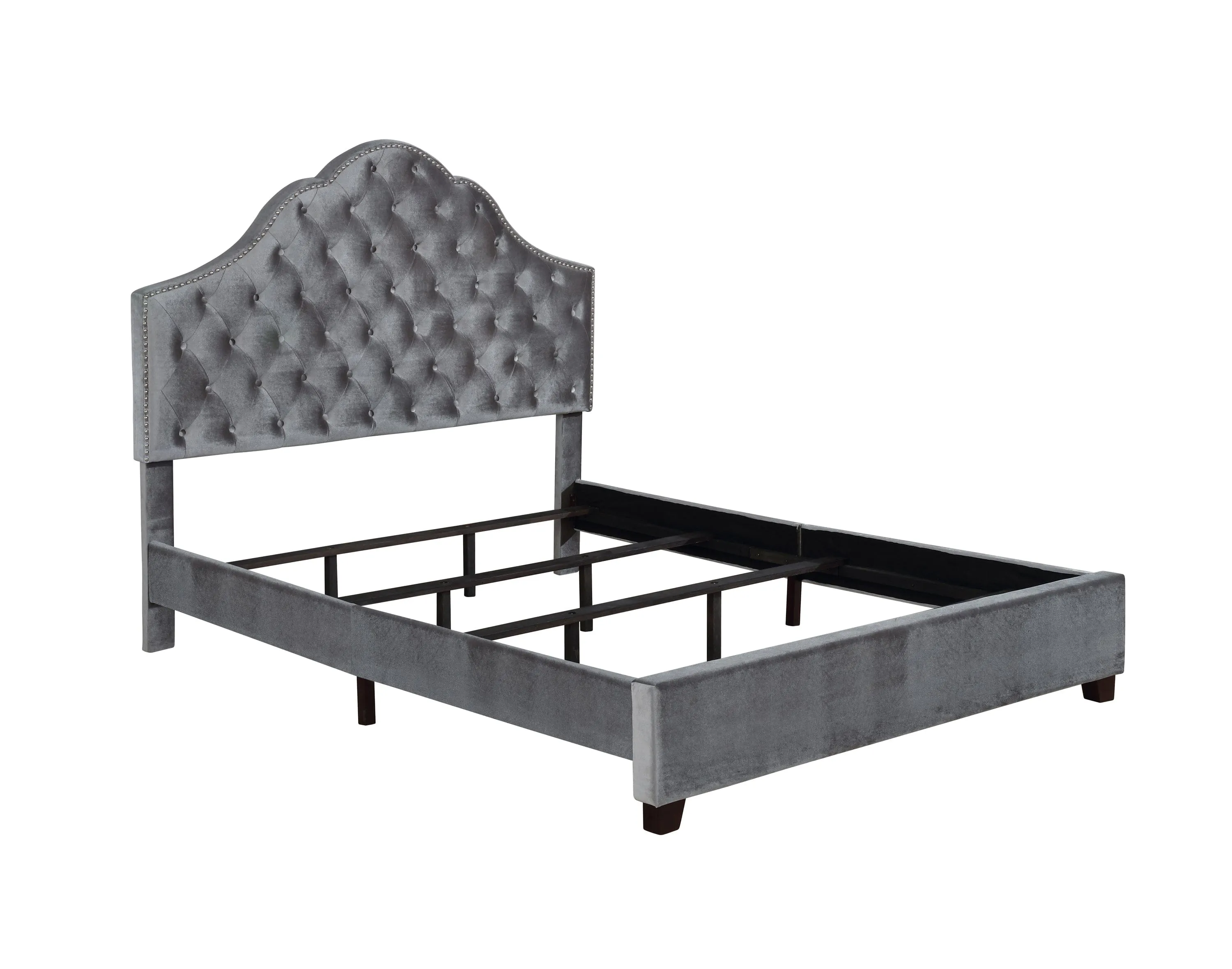 Abbeville Full Upholstered Bed With Arched Headboard Grey - 315891F