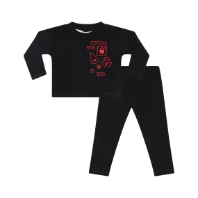 accessories doll pajamas - black/red patch