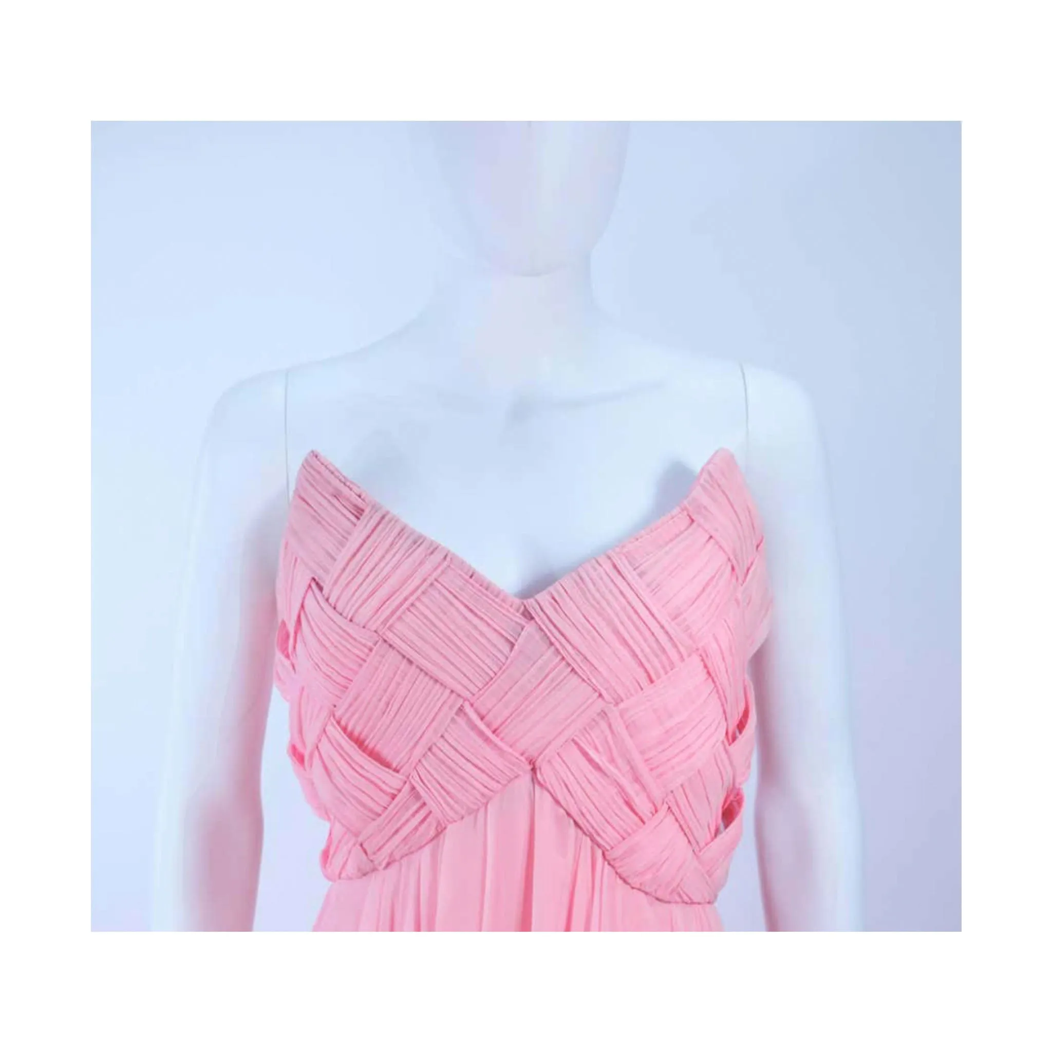 ARNOLD SCAASI Pink Draped Chiffon Gown Size 4-6