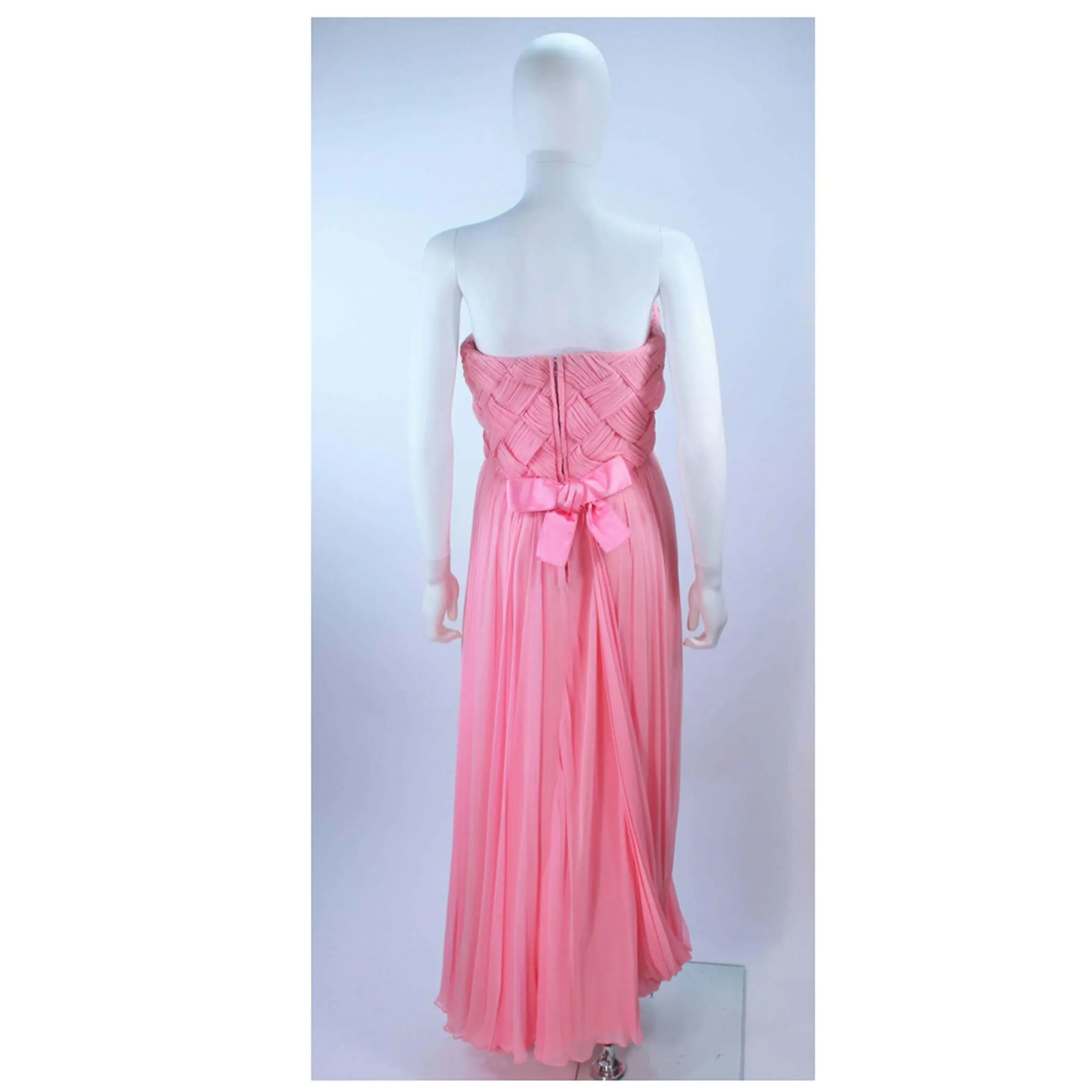 ARNOLD SCAASI Pink Draped Chiffon Gown Size 4-6