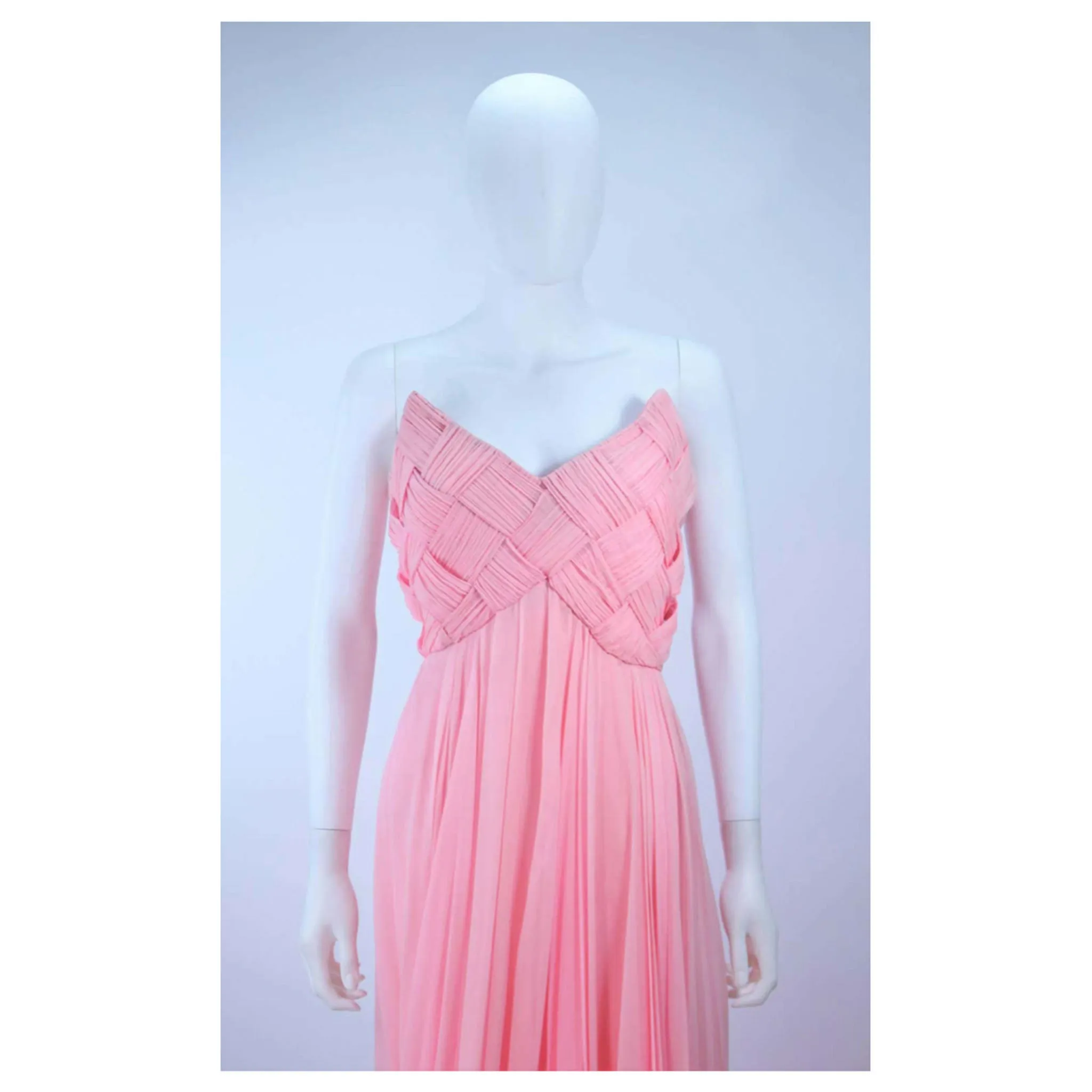 ARNOLD SCAASI Pink Draped Chiffon Gown Size 4-6