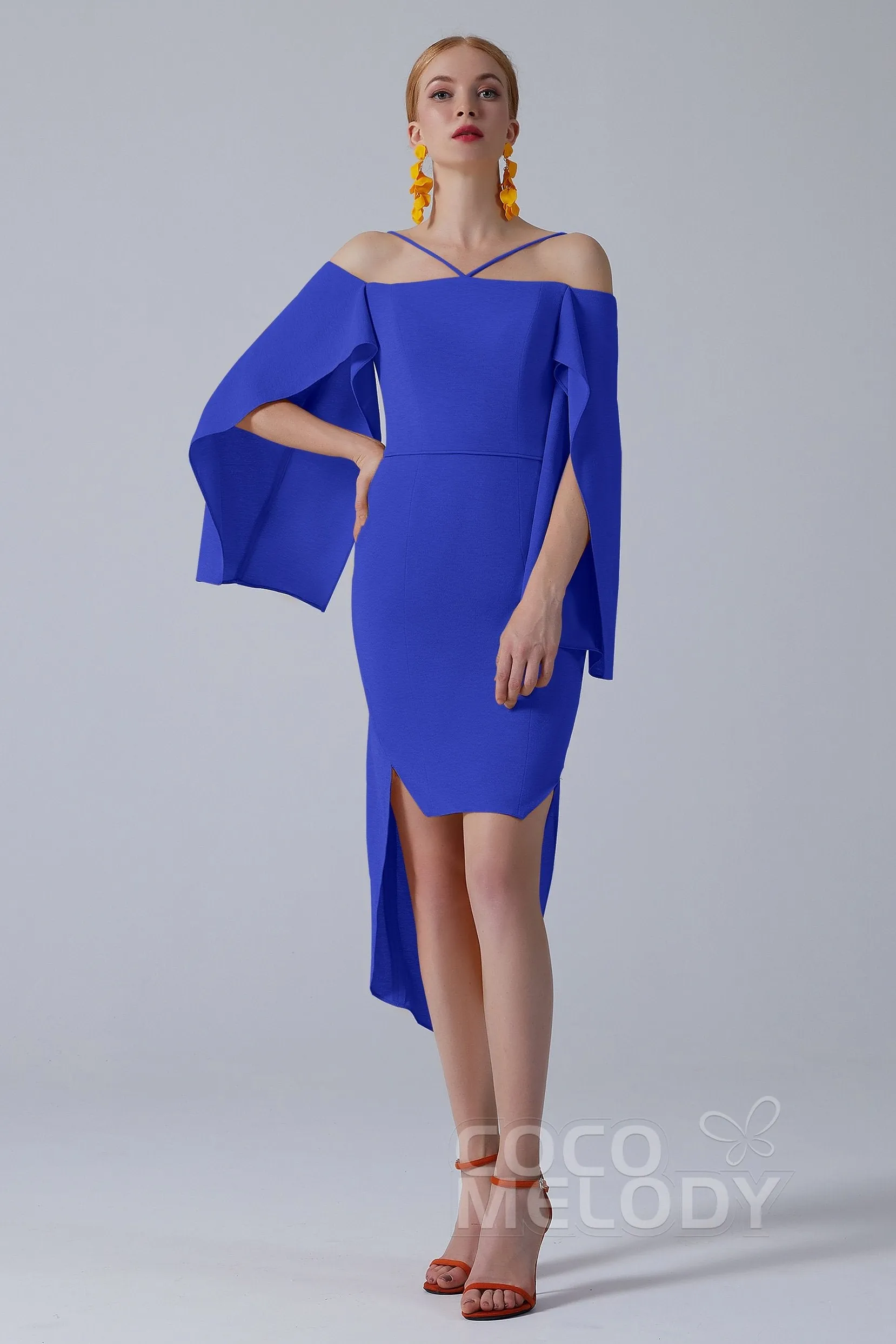 Asymmetrical High-Low Twisted Silk Fabric Dress CS0210