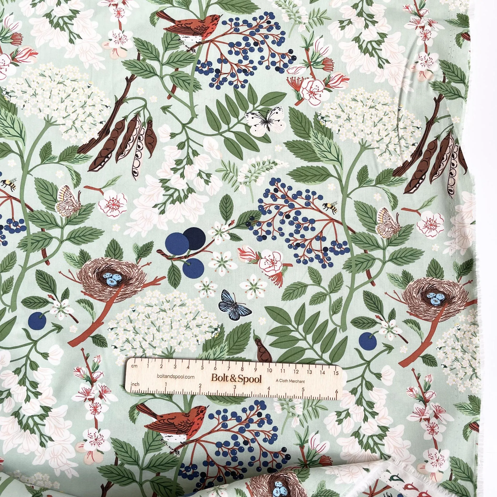 Birch Organic Fabric : Flowering Trees Day