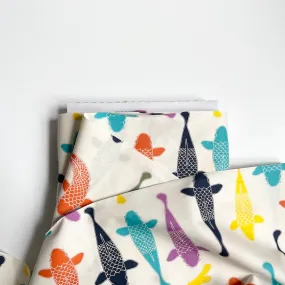 Birch Organic Fabric : Just for Fun - Playing Koi Bright Multi