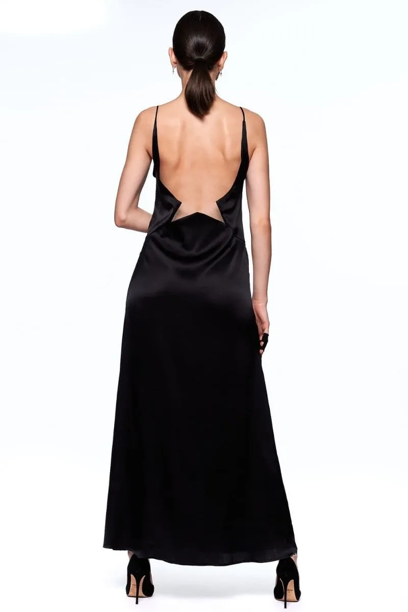 BLACK INFINITY SLIP MAXI DRESS