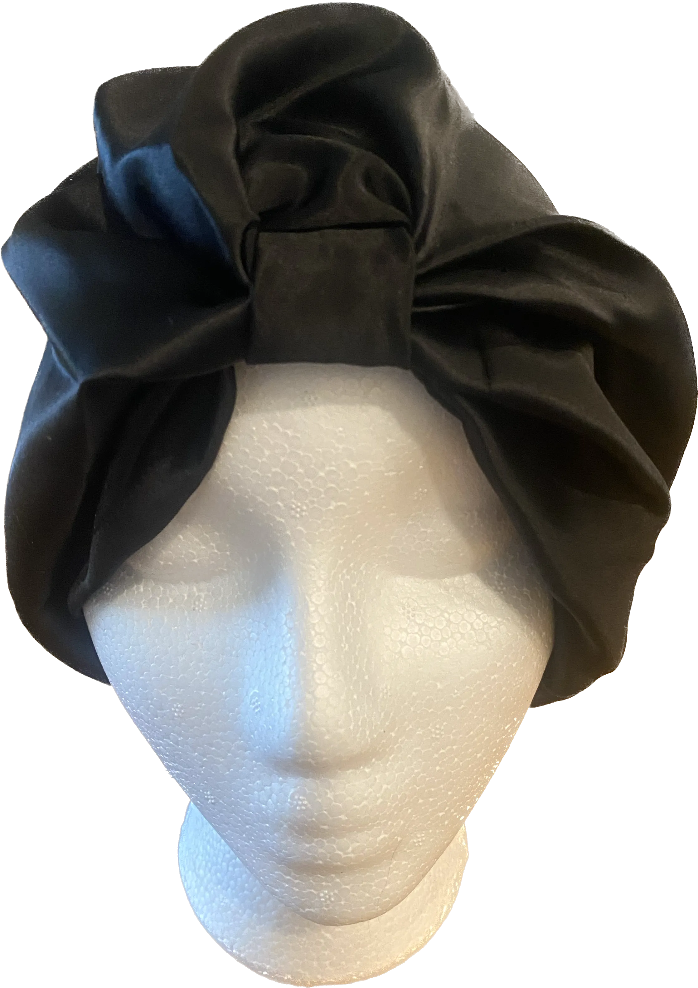 Black Square Silk Night Cap/Bonnet