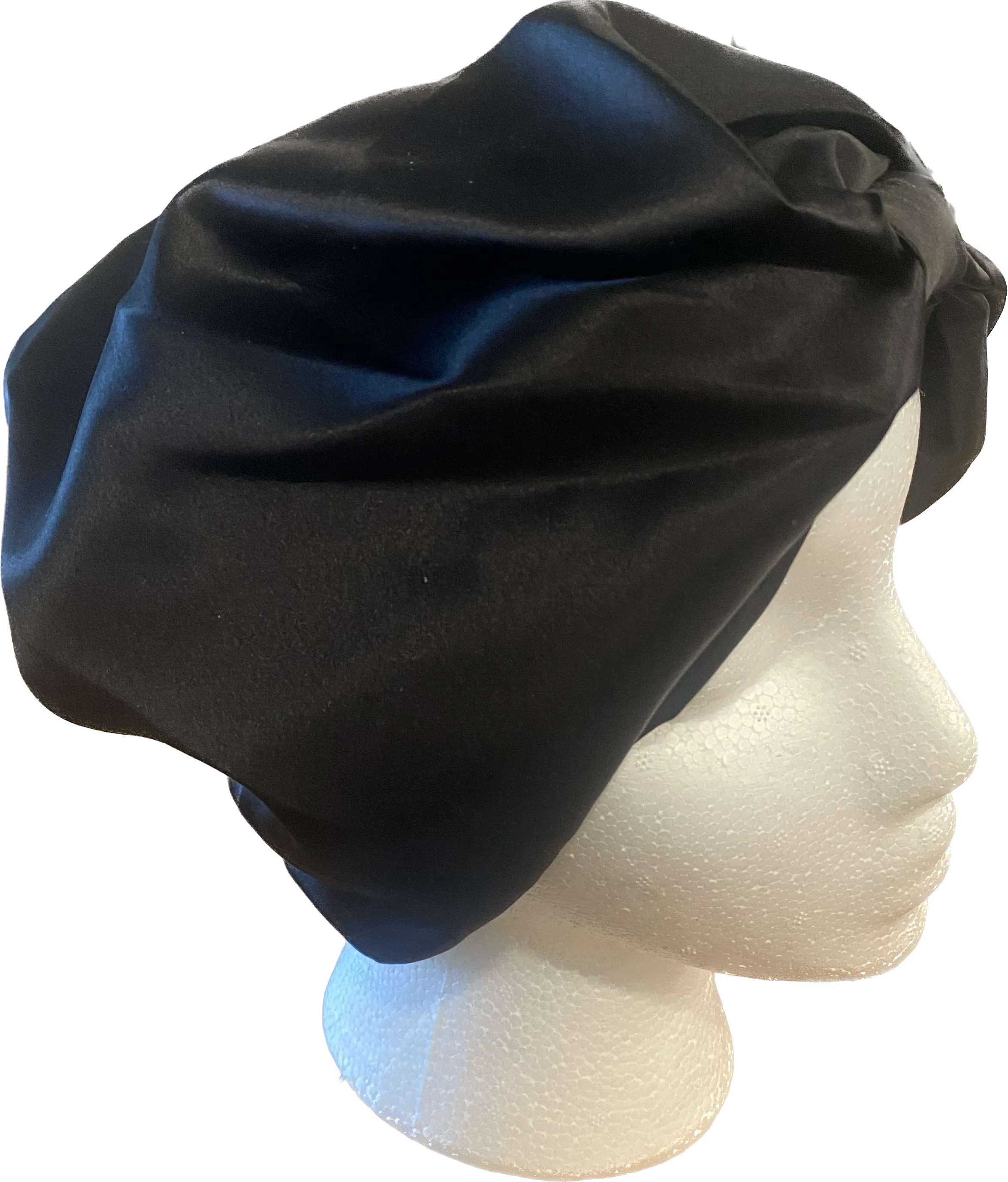 Black Square Silk Night Cap/Bonnet