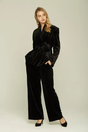 Black Velvet Jacket and Trouser Set