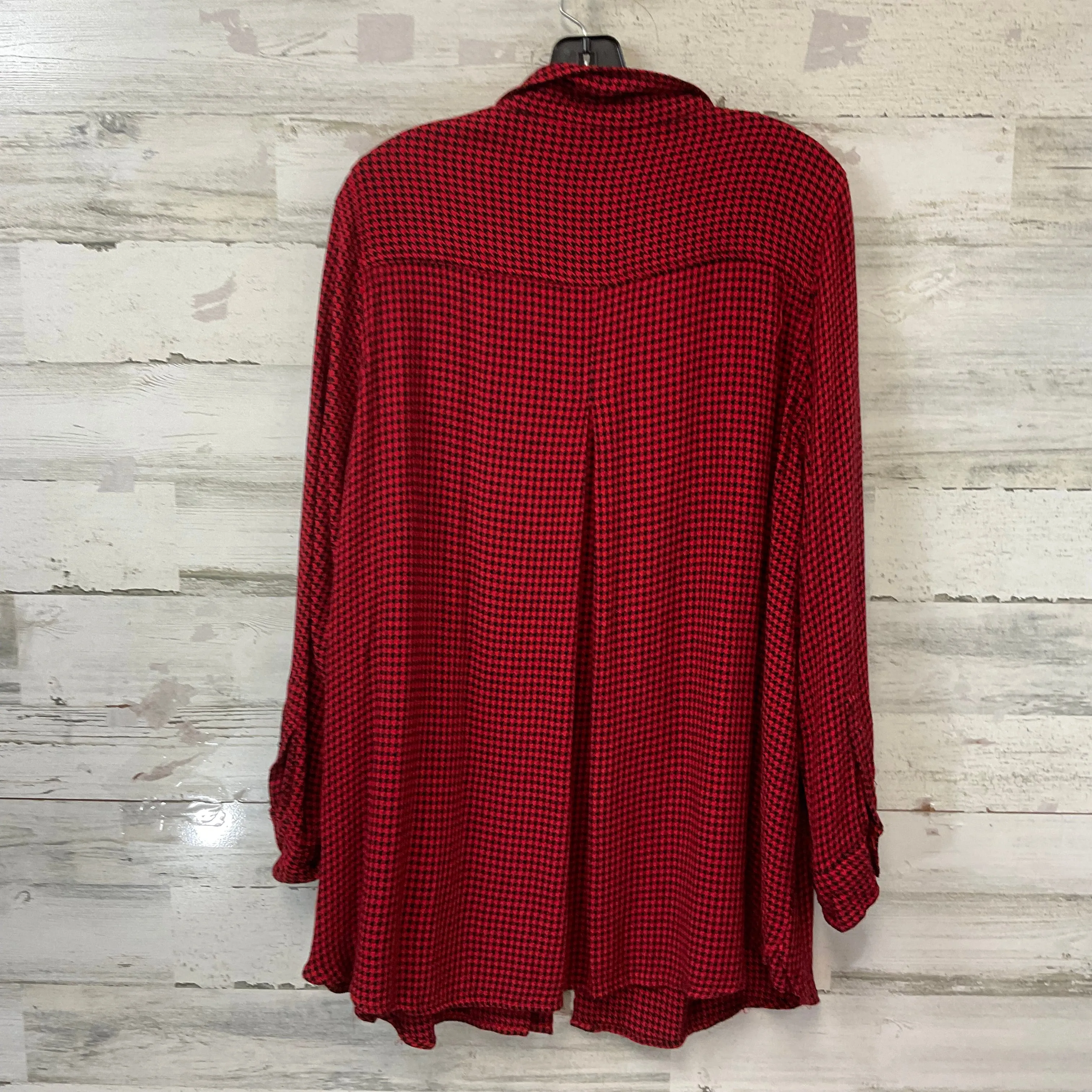 Blouse Long Sleeve By Velvet Heart In Black & Red, Size: 2x