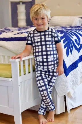 Blue Gingham Kids Pajamas