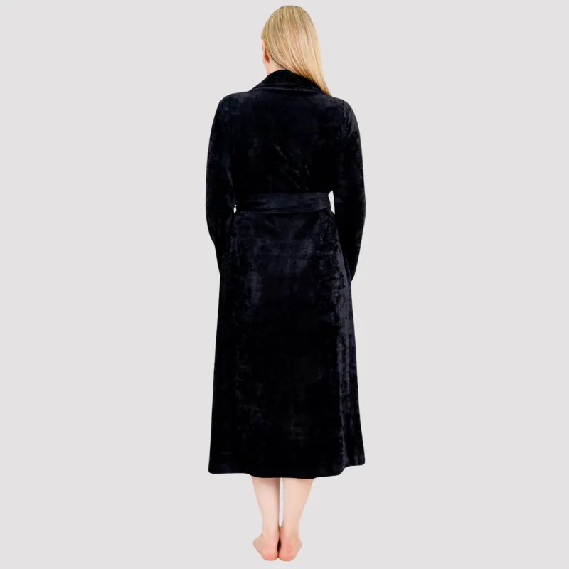 Blue Sky Velvet Robe Black