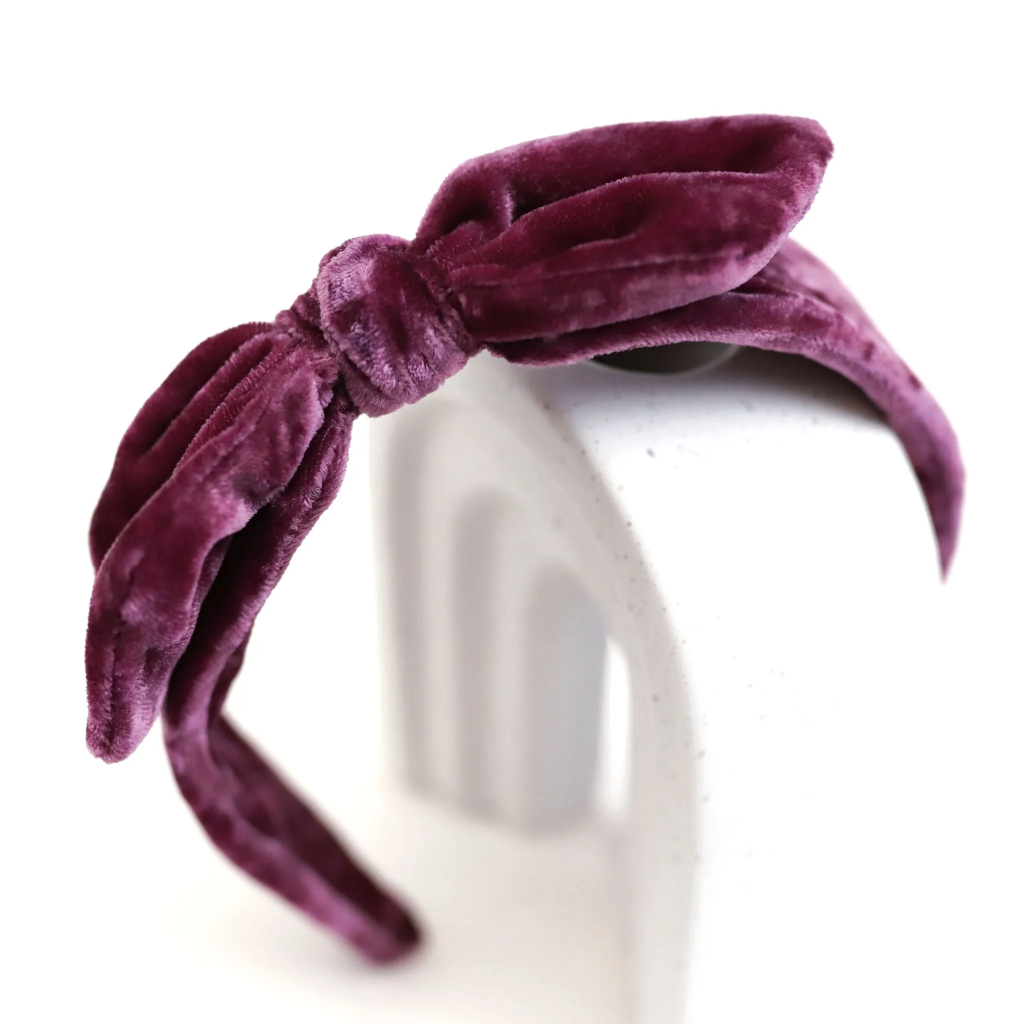 Bow Headband - Plum Velvet