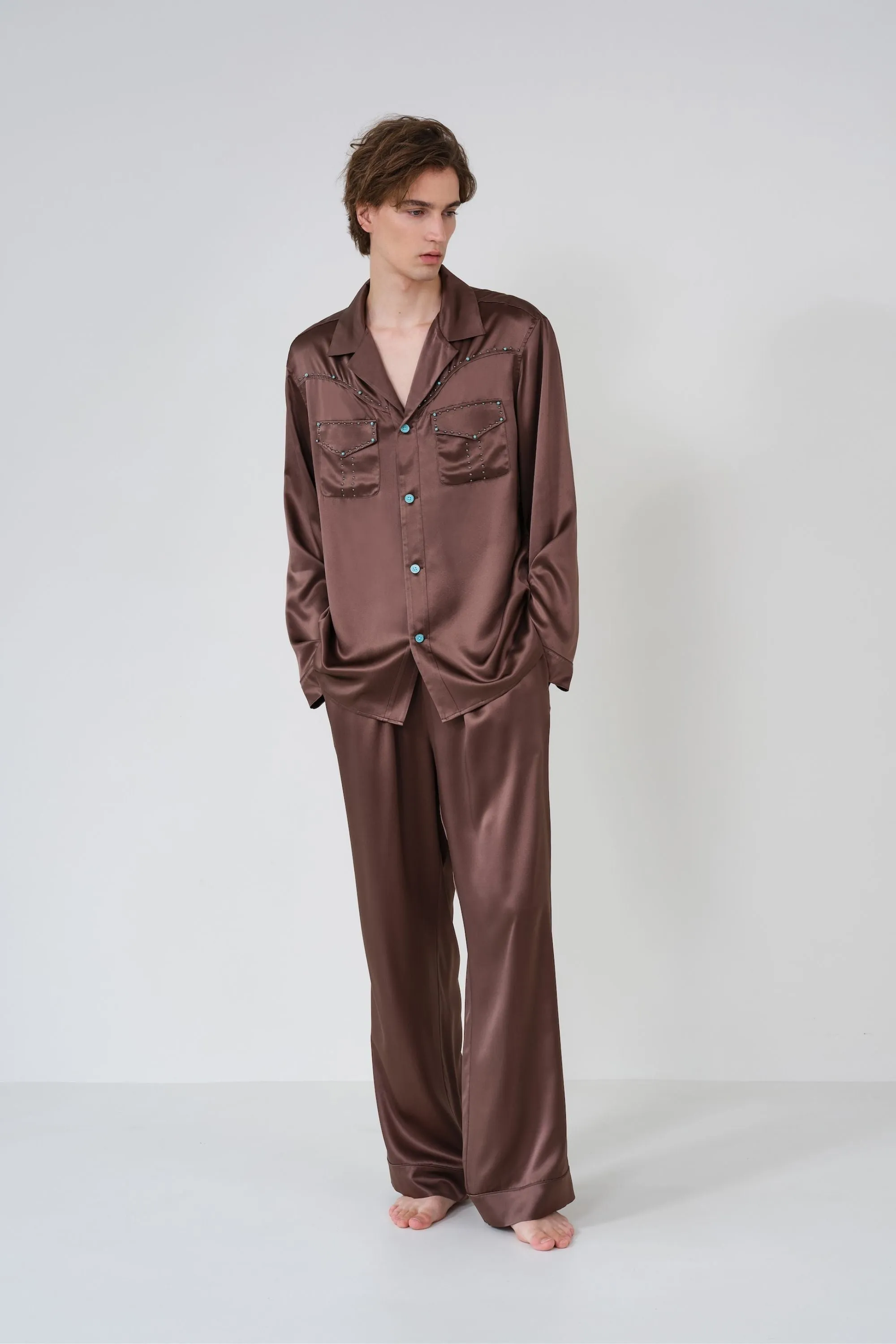 Brown Men's Pyjama Set