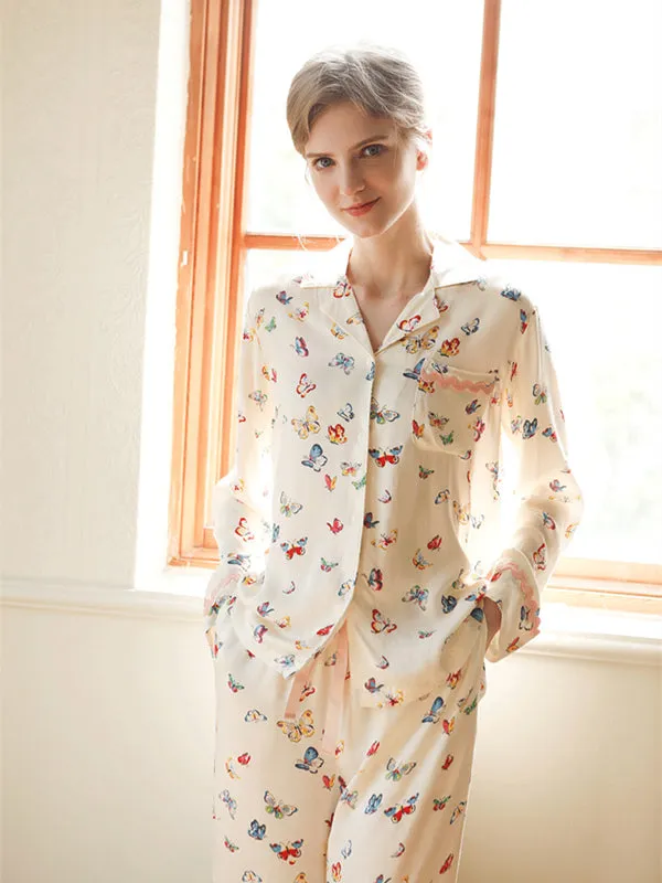 Butterfly Print Cotton Pajama Set