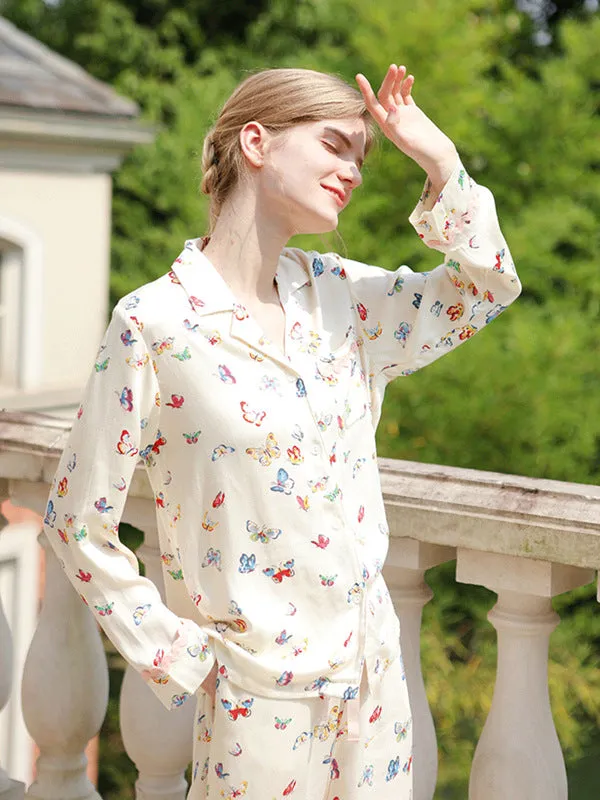 Butterfly Print Cotton Pajama Set