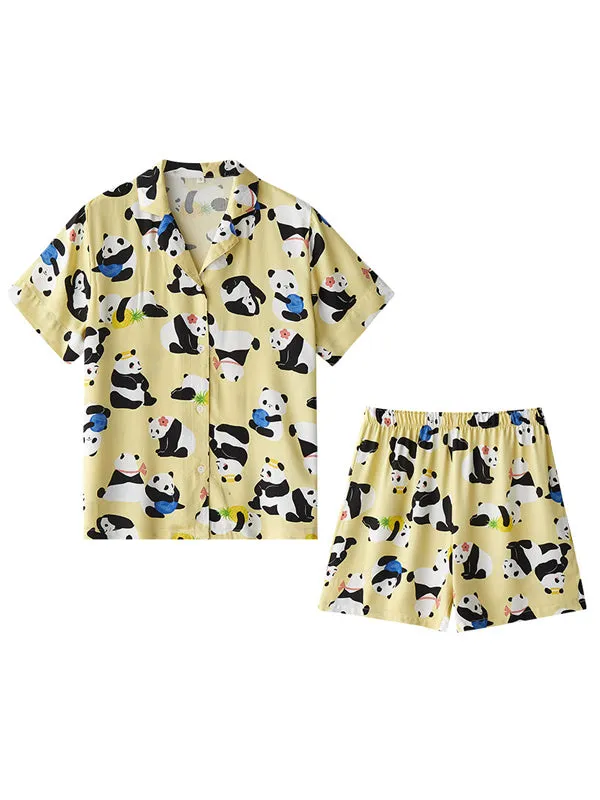 Cartoon Print Cotton Pajama Set