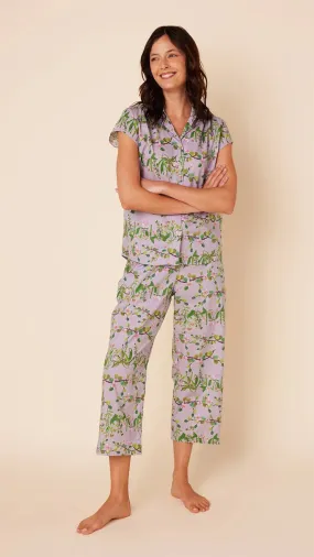 CAT'S PAJAMAS - SAKURA PIMA COTTON CAPRIS PAJAMAS