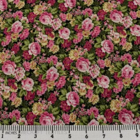 Cerise Meadow Floral Cotton Print