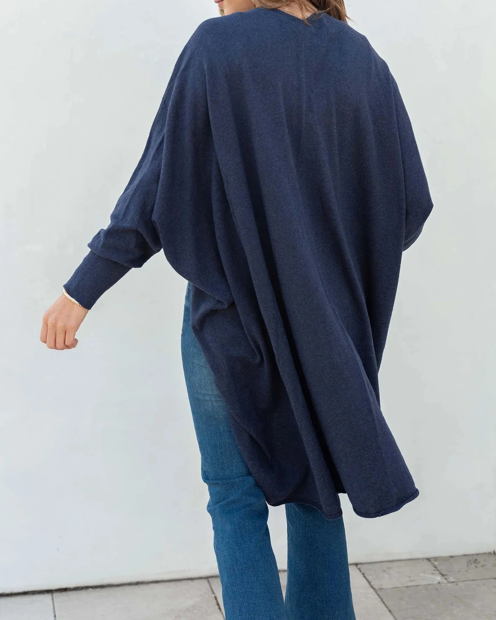 Chelsea Cotton Cashmere Kimono in Chambray