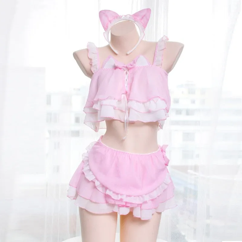 chiffon cat girl suit nightdress PL53498