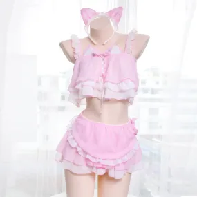 chiffon cat girl suit nightdress PL53498