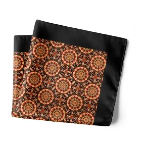 Chokore Men's Silk Pocket Square (Black, Red and Off White)