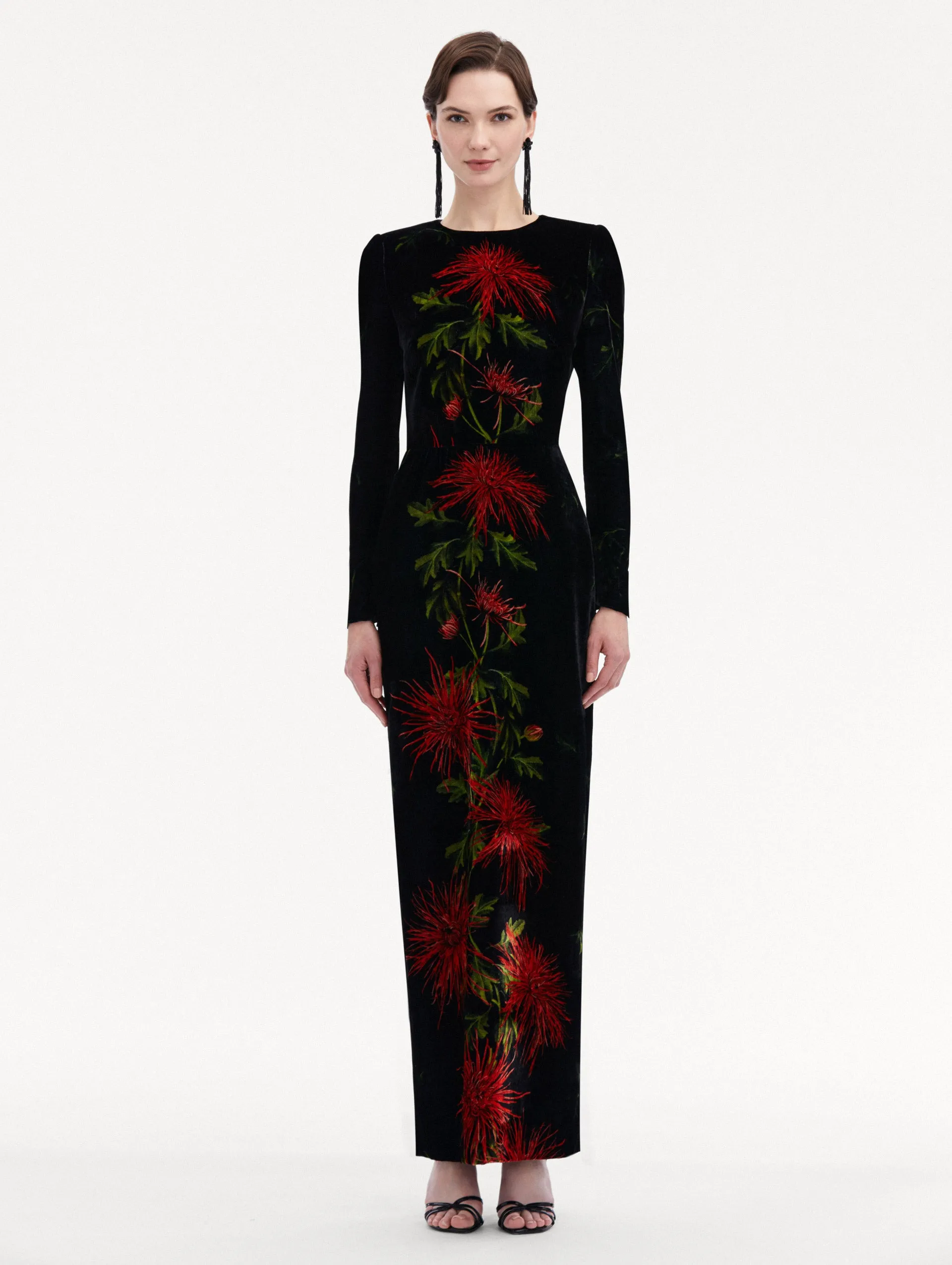 Chrysanthemum Stripe Velvet Gown