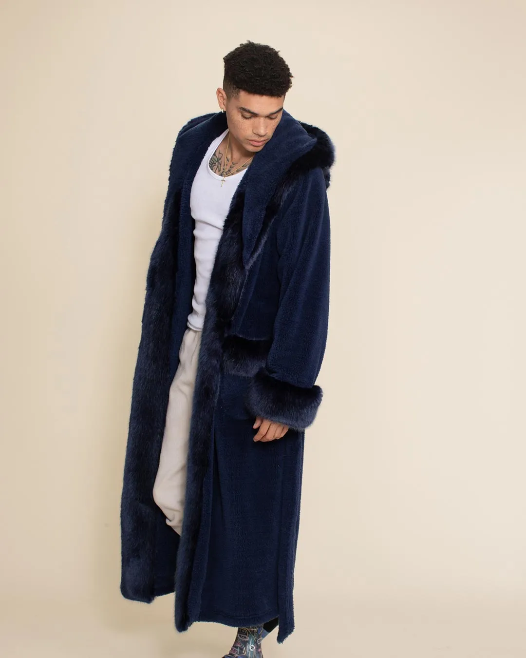 Classic Men's Luxury Blue Robe | Indigo Wolf