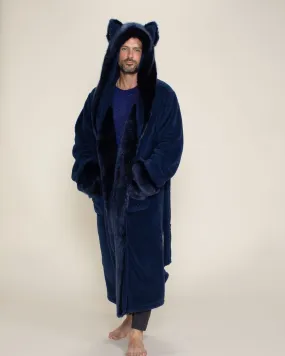 Classic Men's Luxury Blue Robe | Indigo Wolf