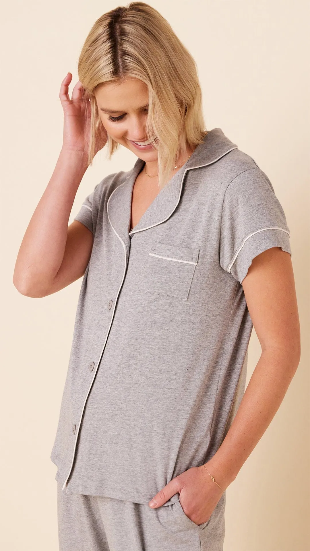 Classic Pima Knit Capri - Heather Grey